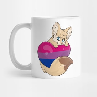 Bi Flag-Heart Fennec Fox Mug
